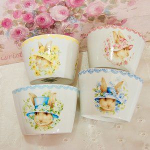Set of Four Pastel Bunny Dessert Bowls, 222 Fifth, Ice Cream Bowls, Party Bowls